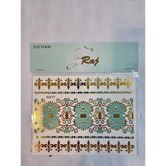 Raj Metallic Temporary Tattoos Gold Silver Body Art  Designs‎ - Picture 8 of 10